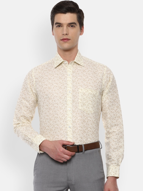 

Van Heusen Men Cream-Coloured Regular Fit Printed Casual Shirt