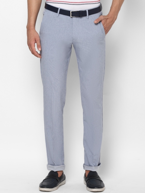 

Allen Solly Men Blue & White Slim Fit Checked Regular Trousers