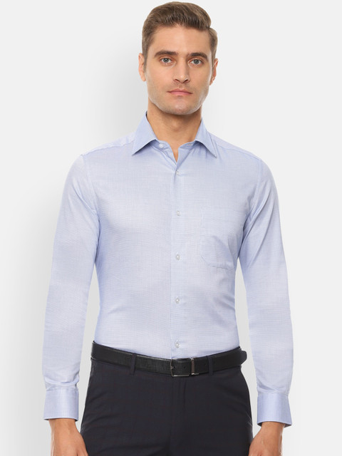 

Louis Philippe Men Blue Regular Fit Solid Pure Cotton Casual Shirt