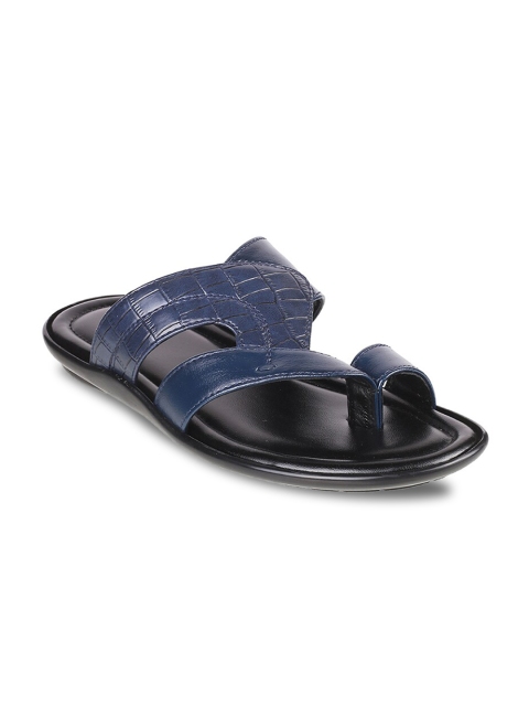 

Metro Men Blue & Black Leather Comfort Sandals