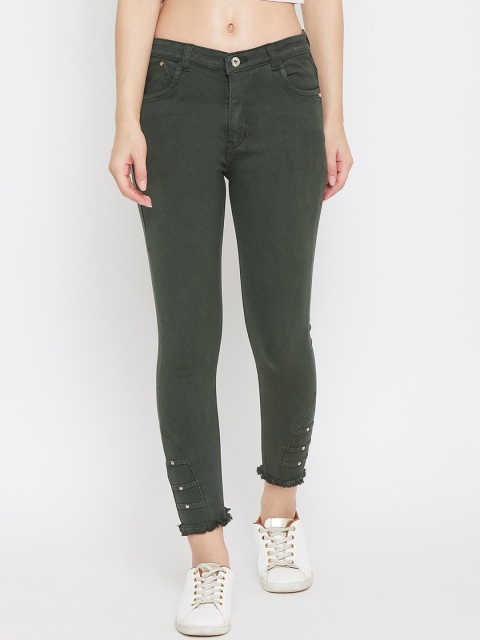 

Purple Feather Women Olive Green Skinny Fit High-Rise Jeans