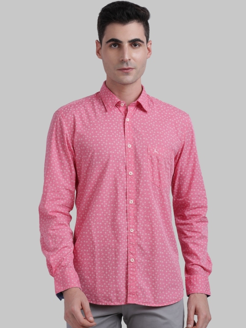 

Parx Men Pink & White Slim Fit Printed Casual Shirt