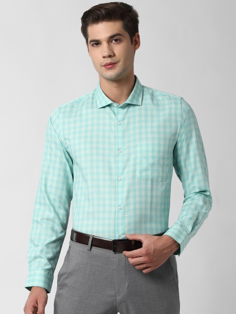 

Peter England Men Blue Slim Fit Checked Formal Shirt