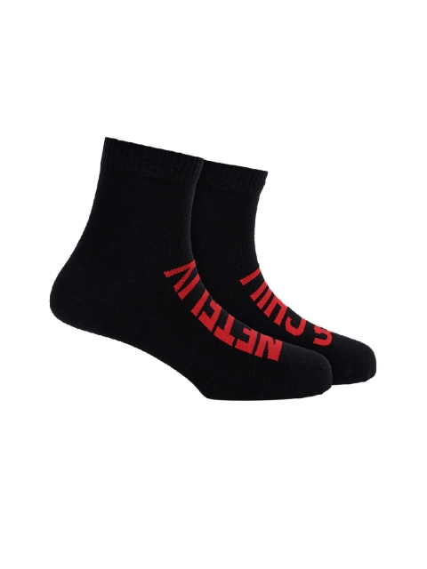 

Soxytoes Black & Red Patterned Ankle-Length Casual Socks