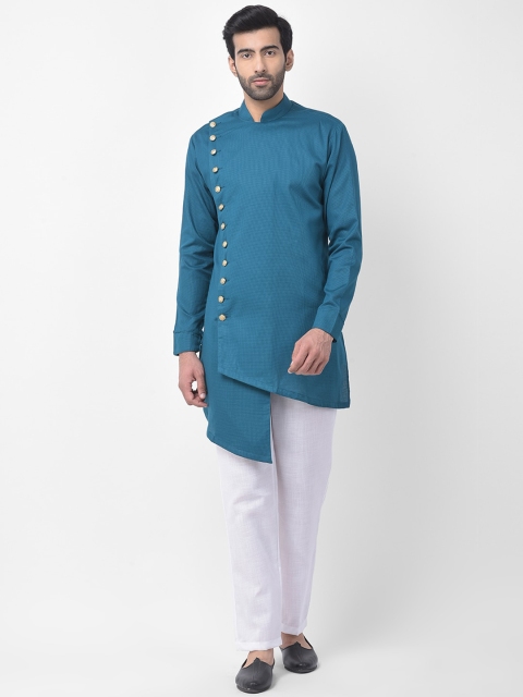 

SG LEMAN Men Blue Regular Straight Kurta & Trousers