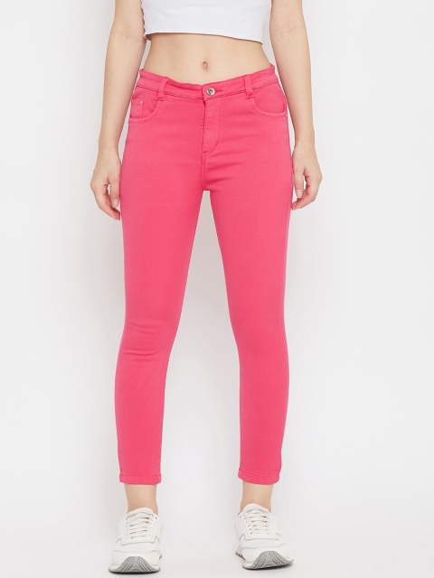 

Purple Feather Women Peach-Coloured Skinny Fit High-Rise Jeans