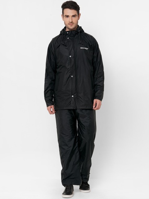 

Zeel Men Black Solid Hooded Rain Suit