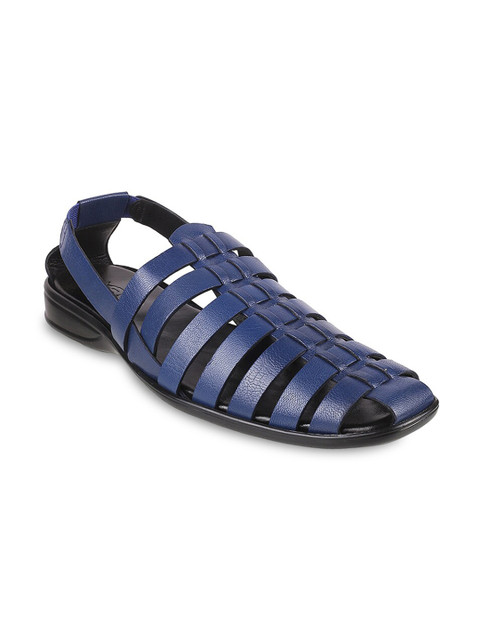 

Metro Men Blue Leather Fisherman Sandals