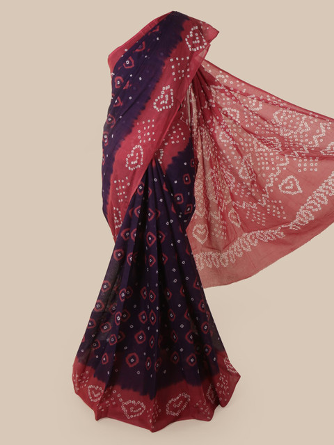 

Pothys Purple Printed Cotton Blend Saree