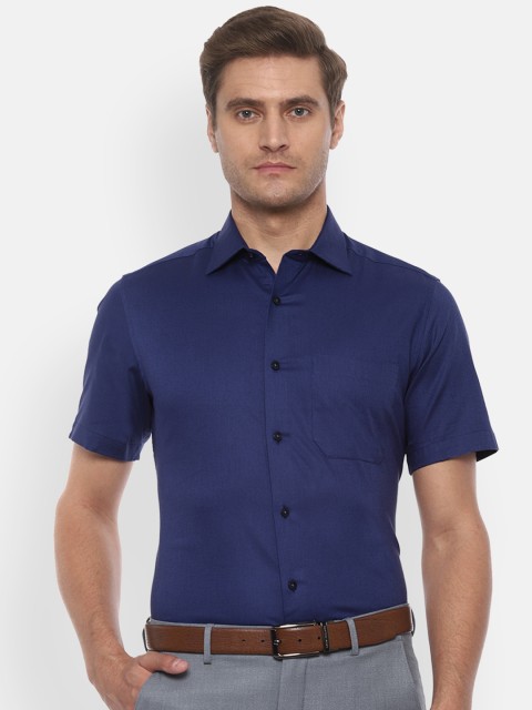 

Louis Philippe Men Navy Blue Solid Pure Cotton Classic Fit Formal Shirt