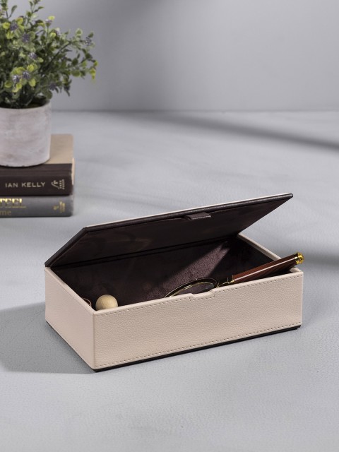 

Pure Home and Living Rectangular Cream Coloured &Brown Organiser
