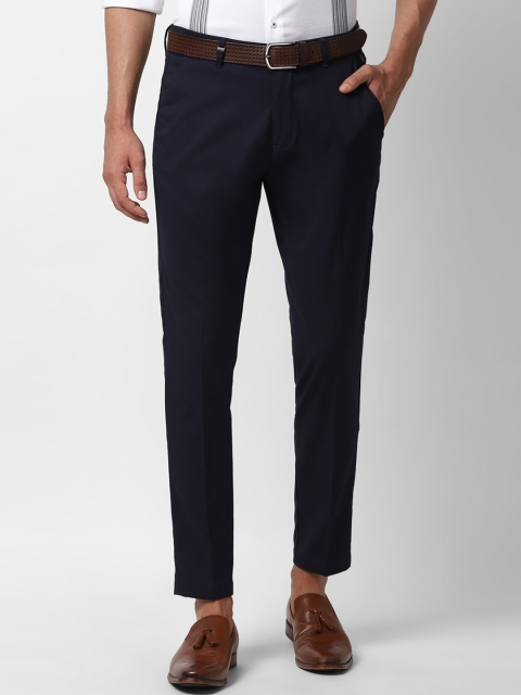 

Louis Philippe Sport Men Navy Blue Slim Fit Self Design Formal Trousers