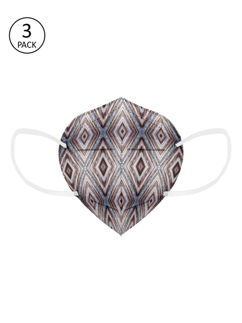 

Status Unisex Pack Of 3 Printed 5-Ply K95 Masks, Brown