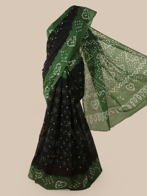 

Pothys Black Bandhani Printed Cotton Blend Saree