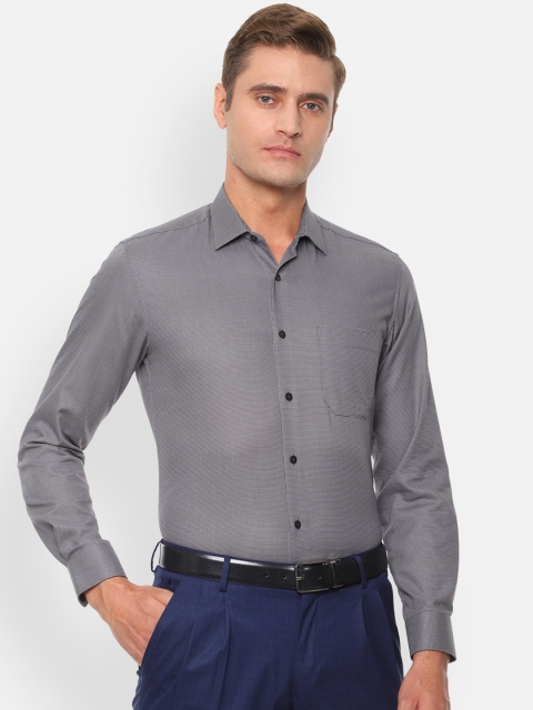 

Louis Philippe Men Grey Slim Fit Self Design Casual Shirt