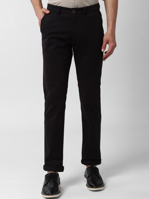 

Peter England Casuals Men Black Slim Fit Solid Regular Trousers