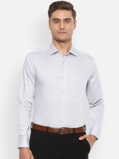 

Louis Philippe Men Grey Regular Fit Solid Pure Cotton Casual Shirt