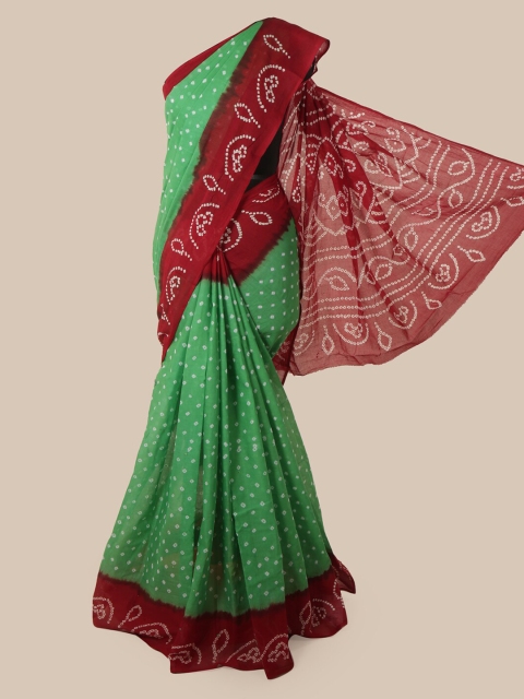 

Pothys Green & Maroon Cotton Blend Printed Saree