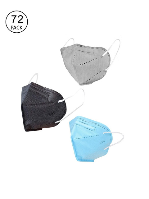 

OOMPH Unisex Pack of 72 Black & Grey 5 Ply Reusable Outdoor KN95 / N95 Masks
