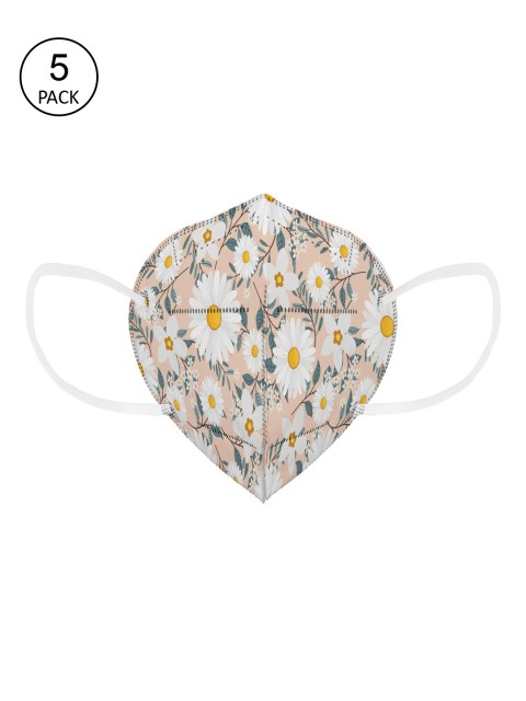 

Status Pack Of 2 Pink & White Flower Printed 4-Ply Protective Outdoor N95 Masks