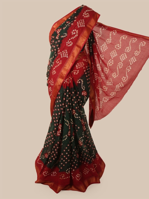 

Pothys Green & Maroon Cotton Blend Printed Saree
