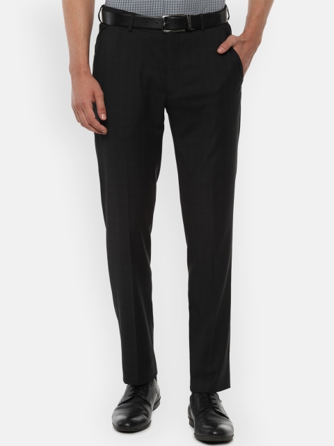 

Louis Philippe Men Black Slim Fit Solid Formal Trousers