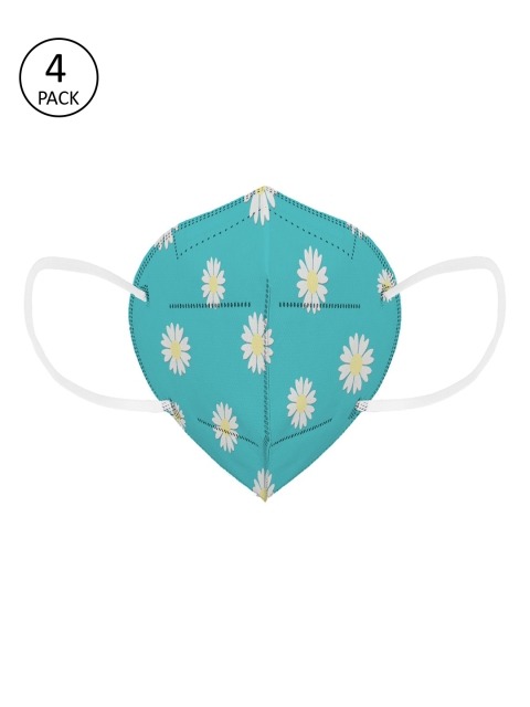 

Status Unisex Pack of 4 Printed 4-Ply Reusable Anti Pollution N95 Mask, Green