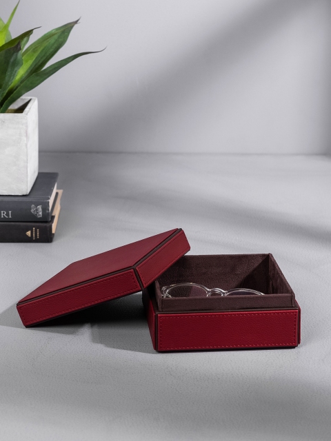 

Pure Home and Living Red & Brown Solid Everyday Square Box