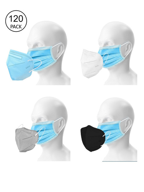 

OOMPH Unisex Pack of 100 Disposable & 20 Reusable 5 Ply KN95/N95 Outdoor Masks, Blue