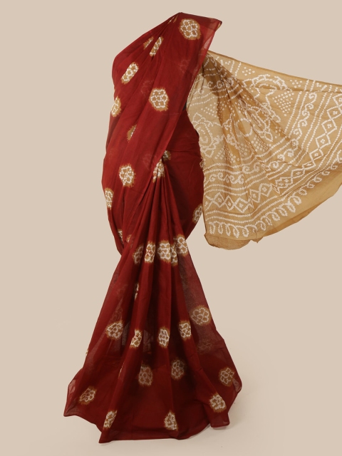 

Pothys Maroon Printed Cotton Blend Saree