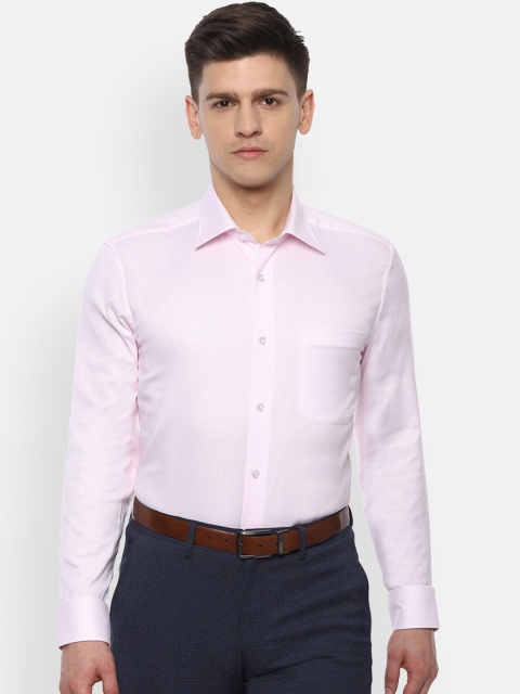 

Louis Philippe Men Pink Regular Fit Checked Casual Shirt