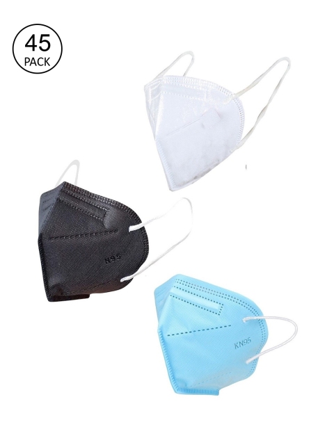 

OOMPH Unisex Pack of 45 Black & Blue 5 Ply Reusable Outdoor KN95 / N95 Masks