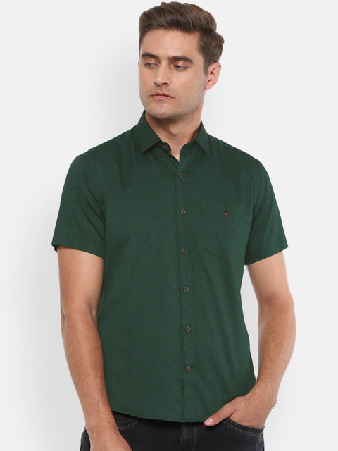 

Louis Philippe Sport Men Green Slim Fit Printed Casual Shirt