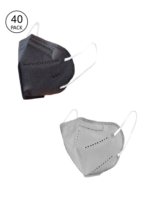 

OOMPH Unisex Pack of 40 Reusable 5 Ply Outdoor KN95/N95 Masks, Black