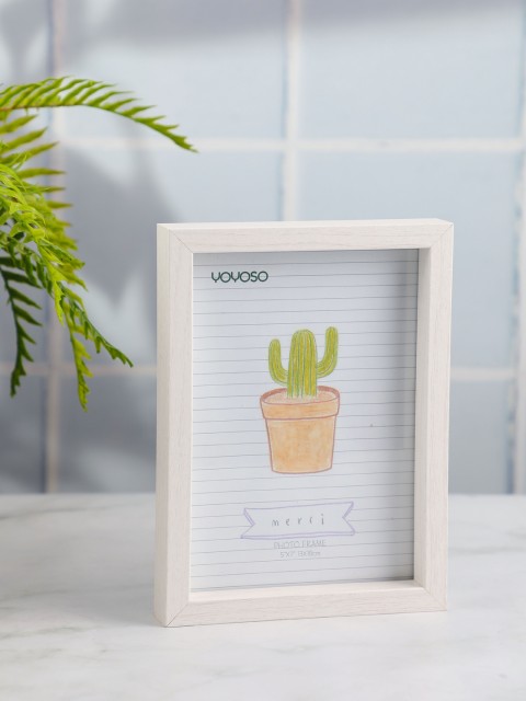 

YOYOSO Set Of 2 White & Brown Wooden Photo Frames