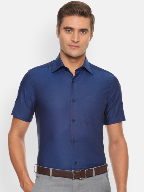 

Louis Philippe Men Navy Blue Regular Fit Solid Casual Shirt