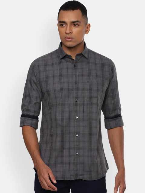 

Van Heusen Sport Men Grey & Black Slim Fit Checked Casual Shirt