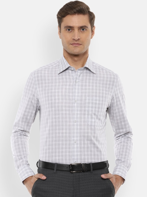 

Louis Philippe Men Grey Regular Fit Checked Casual Shirt