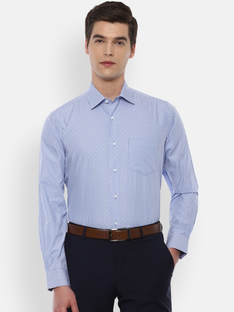 

Van Heusen Men Blue Striped Pure Cotton Fit Formal Shirt