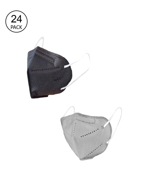 

OOMPH Unisex Pack of 24 Black & Grey 5 Ply Reusable Outdoor KN95 / N95 Masks