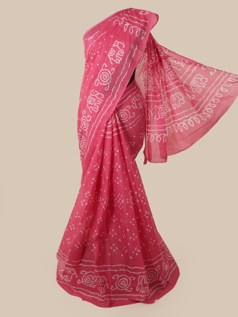 

Pothys Pink Printed Cotton Blend Saree