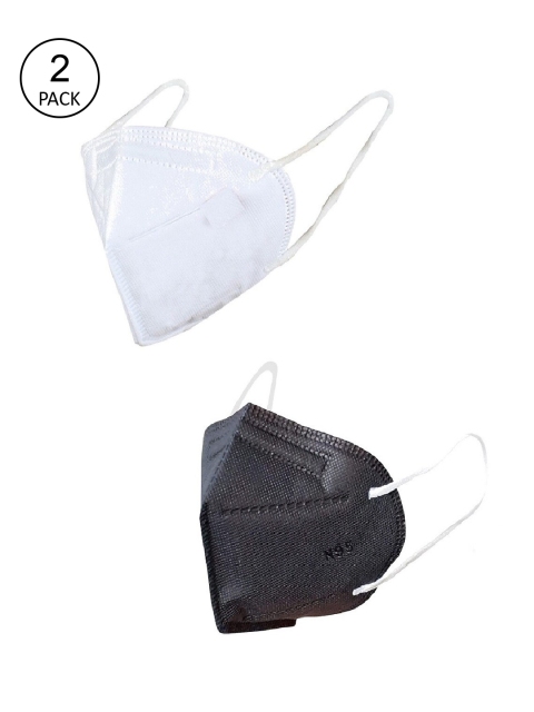 

OOMPH Unisex Pack of 2 Black & White 5 Ply Reusable Outdoor KN95 / N95 Masks