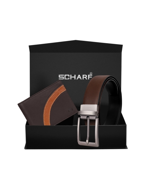 

SCHARF Men Brown Textured Accessory Gift Set