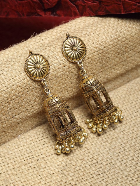 

NEUDIS Gold-Toned Contemporary Drop Earrings