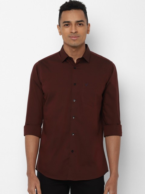 

Allen Solly Men Coffee Brown Slim Fit Solid Cotton Casual Shirt