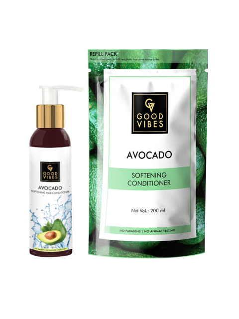 

Good Vibes Set of 2 Softening Avocado Hair Conditioner, Transparent