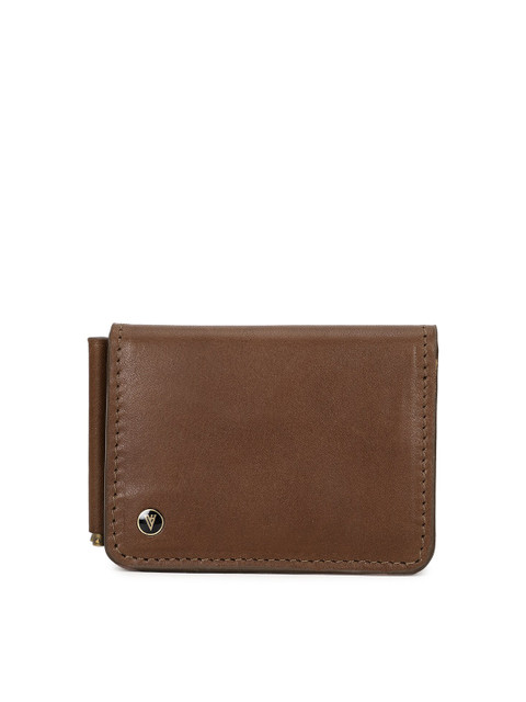 

Van Heusen Men Brown Textured Leather Card Holder
