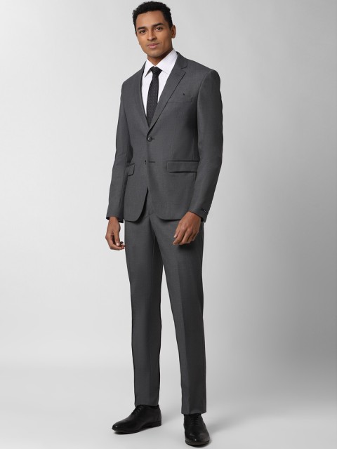 

Peter England Men Grey Solid Slim Fit Single-Breasted 2-Piece Formal Suit