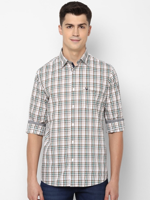 

Allen Solly Men White & Green Slim Fit Checked Cotton Casual Shirt