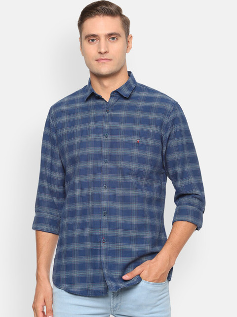 

Louis Philippe Sport Men Blue Slim Fit Checked Casual Shirt